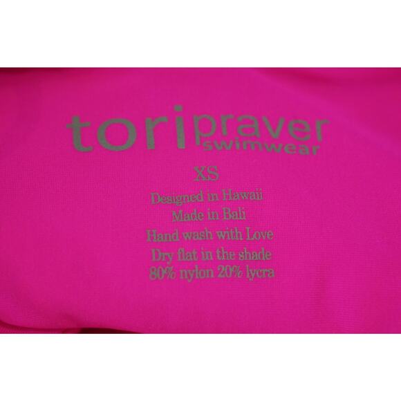 Tori Praver - Krishna Deep V-neck Strappy One Piece Swimsuit in Pink / Size XS - Picture 3 of 5